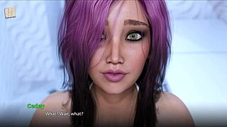Brunette teen in homemade 3D video seeks the truth