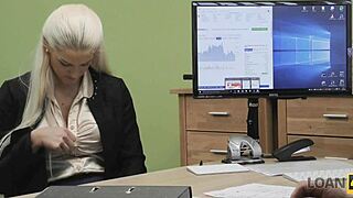 I used money to fuck busty blonde at work