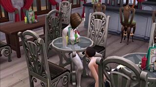 Karen works hard on pussy and anal outdoors