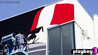 Perfect brunette alexandra tyler exposes tits outdoor