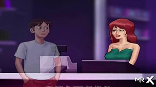 In Summertimesaga, the whore is asked to be spanked, leading to masturbation and creampie in episode 3 scene 49.