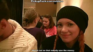 Redhead Slut Nailed in Public Toilet