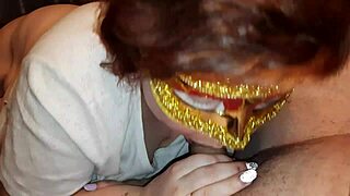 Hot curvy russian bbw gives sensual closeup blowjob watching your eyes and eating cum