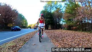 Why Does This Ebony Babe MsNovember Ride Naked in Public on SheisNovember?