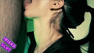 I love watching this masked hot girl swallow every drop