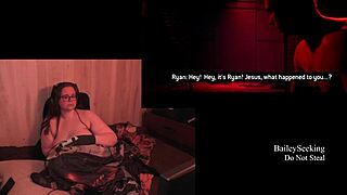 Naked Brunette Plays Quarry Game with Pierced Ass and Tattoos