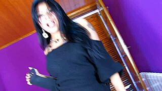 check out this hot strip tease by a sexy latina bombshell