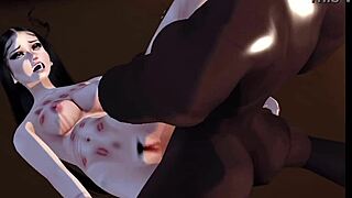 This goth slut has never experienced a monster BBC before.