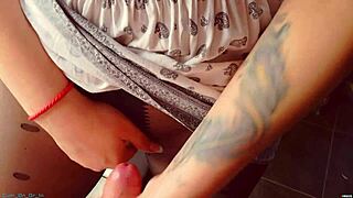 Hot milf pulls pantyhose up full of cum