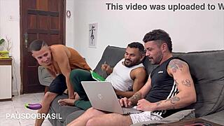 Bareback twink session turns wild with big cock action. Everyone enjoyed the intense ride.