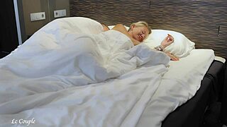 cute wife moans as husband fingers her clit in the morning