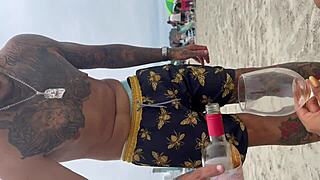 I left my friend satisfied in the hotel after the beach in doggystyle