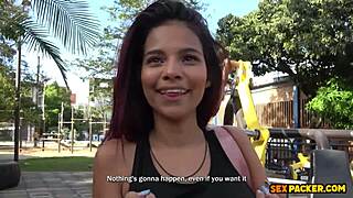 Mila Garcia receives a special facial after her workout session