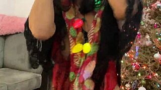 Anna Maria's Passionate Christmas in Red Lingerie