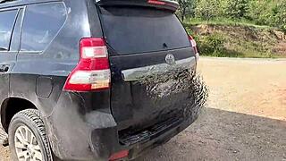 Stranger Assists In Parking For Fast Risky Public Fuck Outdoor.