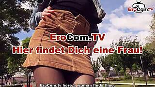 Skinny blonde in nylons dates German tourist for casual pickup