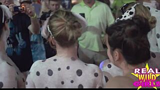 Wild sluts flash nude bodies at Fantasy Fest street party