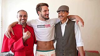 Backstage L�o Felipo Obsessed with Lust in Gay 3some!