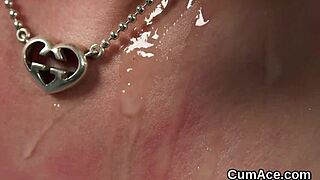 Foxy Hottie Takes a Massive Cumshot on Her Face Today