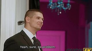 An old czech husband watches his wife get assfucked in a pov comic game with piercings and tattoos