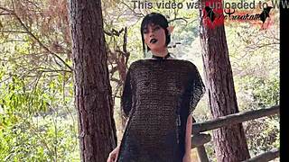 Gothic Elf Plays With Toys In The Forest