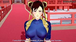 chun-li gives blowjob and gets fucked in pov street fighter fantasy