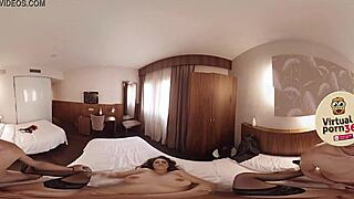 vr porn brunette in a hotel room