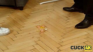 An old czech husband watches his wife get assfucked in a pov comic game with piercings and tattoos