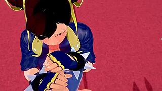chun-li gives blowjob and gets fucked in pov street fighter fantasy
