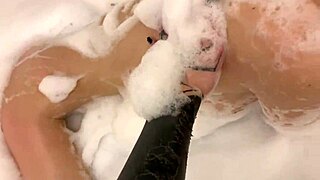 Skinny young blonde in bubble bath webcam, her small tits exposed as she gets fucked hard by gay amateurs!