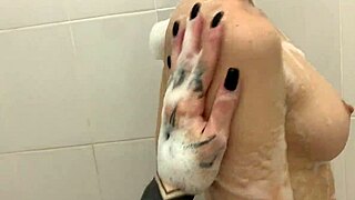 Skinny young blonde in bubble bath webcam, her small tits exposed as she gets fucked hard by gay amateurs!