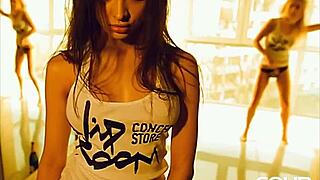 Dancing hot girls perform energetic routines