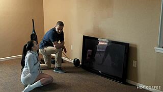 Curvy Latina Wife Cheats Passionately With Cable Guy