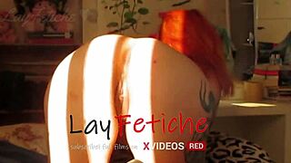 A homemade reality film captures a shaved tattooed amateur in sunny days