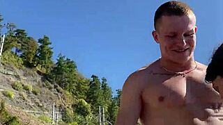 Five Guys Cum On One Stupid Bitch