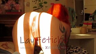 A homemade reality film captures a shaved tattooed amateur in sunny days