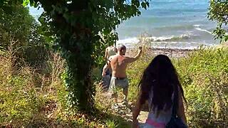 Five Guys Cum On One Stupid Bitch