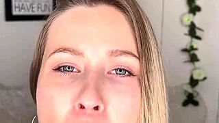 Blonde Sucks Dildo On Camera