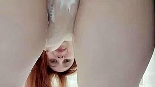 Stunning Red-Haired Milf Locks Bathroom Door for Solo Masturbation and Climax