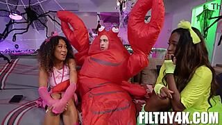 cosplaying stepmom in an unexpected threesome with johnny love, naomi foxxx, and skyla sun