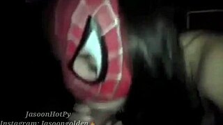 narrative of the spider girl engaging in oral activity with a large penis in a neutral context