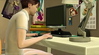 my stepmom catches me jerking off and fucks me hard