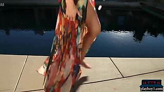 Perfect milf blonde from Houston strips during steamy photoshoot.