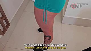 Cristina Almeida's tight shorts flashing at Fortaleza gym