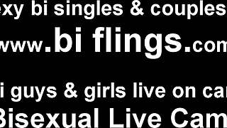 Bisexual Threesome with Femdom BDSM Blowjob and Group Action