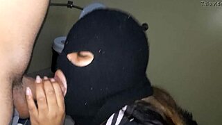 Bandida sucking hostage deep in outdoor captivity?