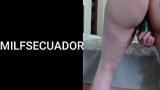 Solo milf with big ass and food