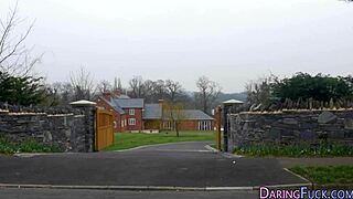 cute european babe gets face jizzed after wild action.