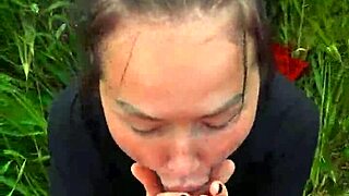 Can you handle this deep throat blowjob in the field with my big natural tits?