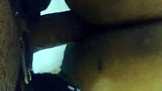 Thick ebony milf gets suggestive backshot in homemade bathroom scene